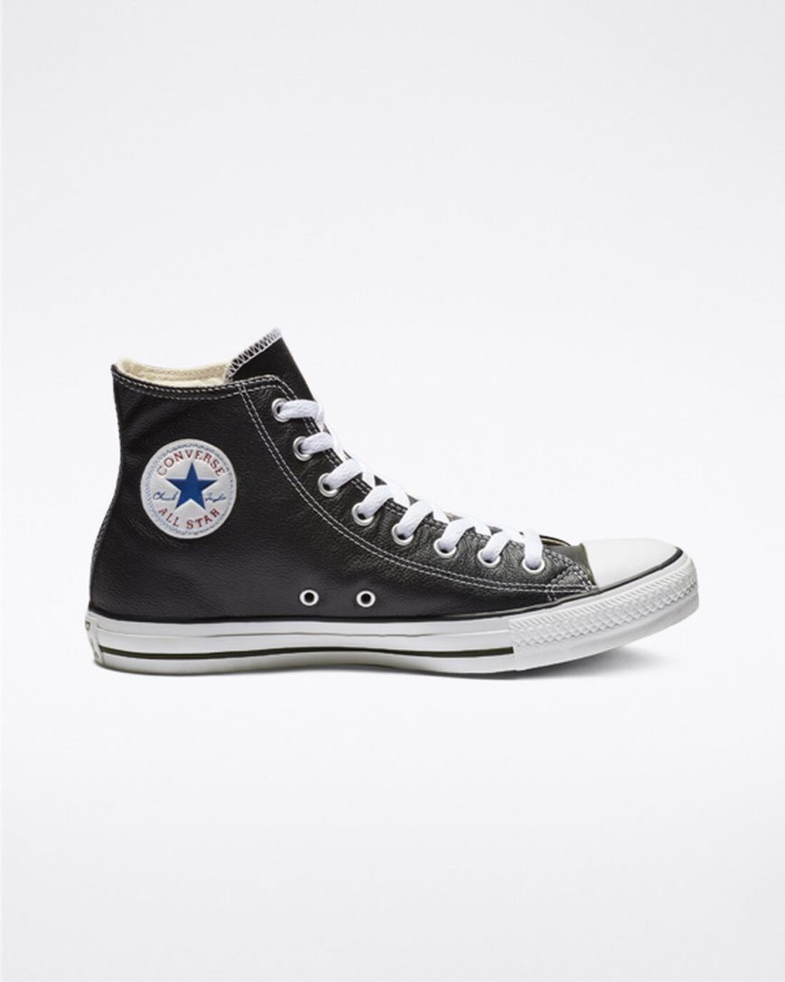 Dámské Boty Vysoké Converse Chuck Taylor All Star Læder Černé | CZ OYEH90